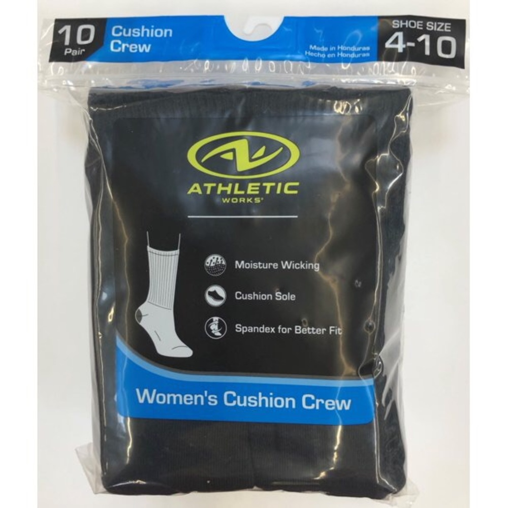 Athletic Works - 10pc. Women's Cushion Crew Socks